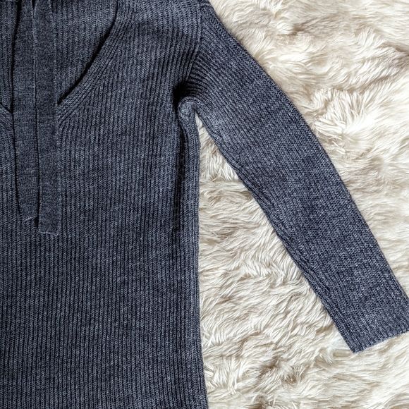 EUC J. Crew Open Tie Back Alpaca Blend Sweater Dress in Gray - Picture 16 of 16